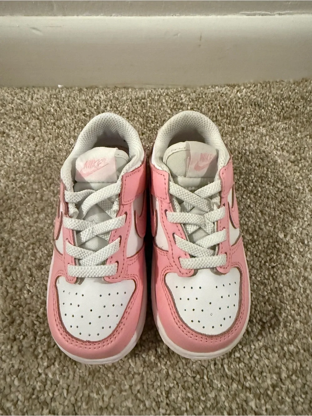Nike Kids' Pink Dunks and White Low-Top Sneakers